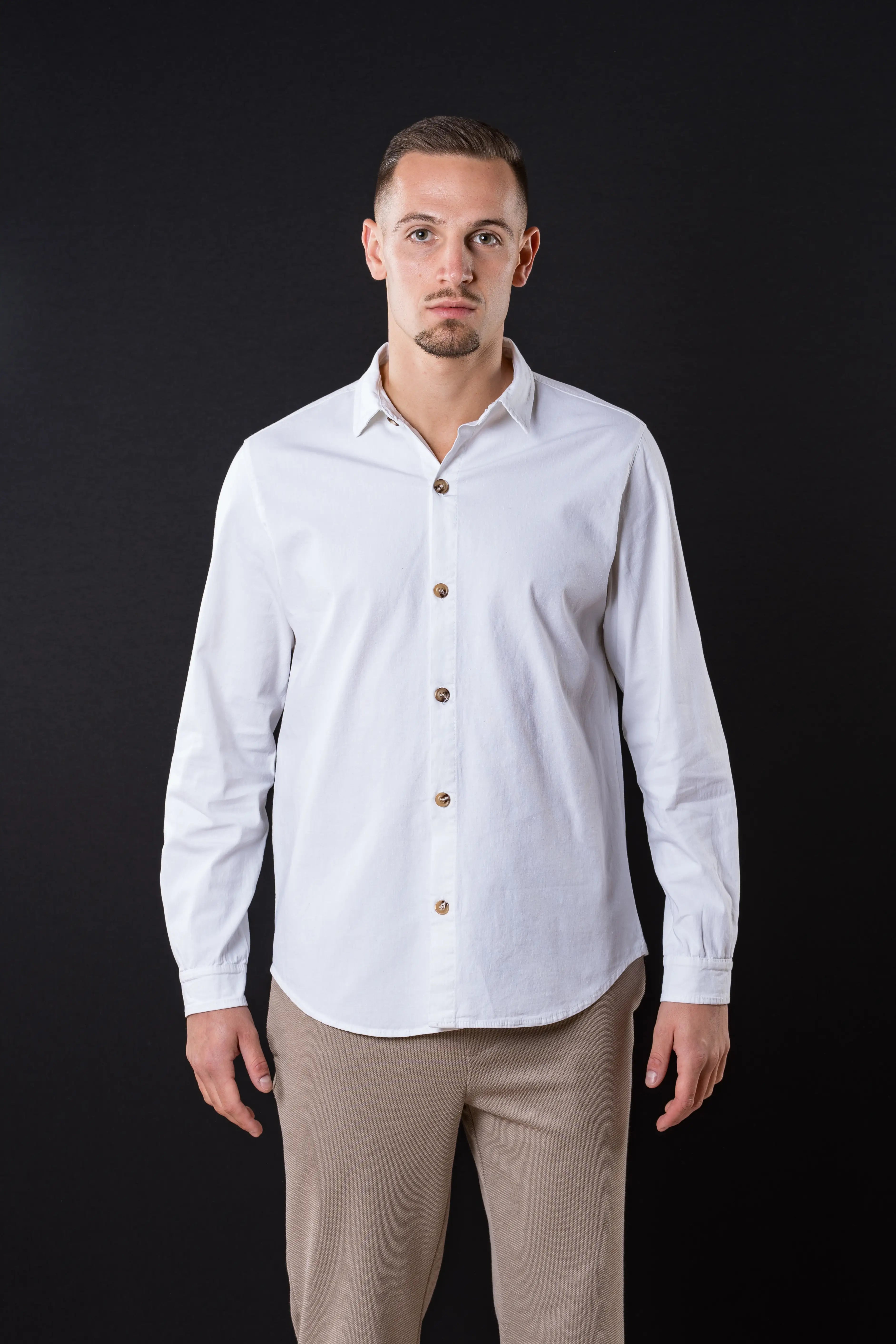 Chemise en lin et coton - Blanc