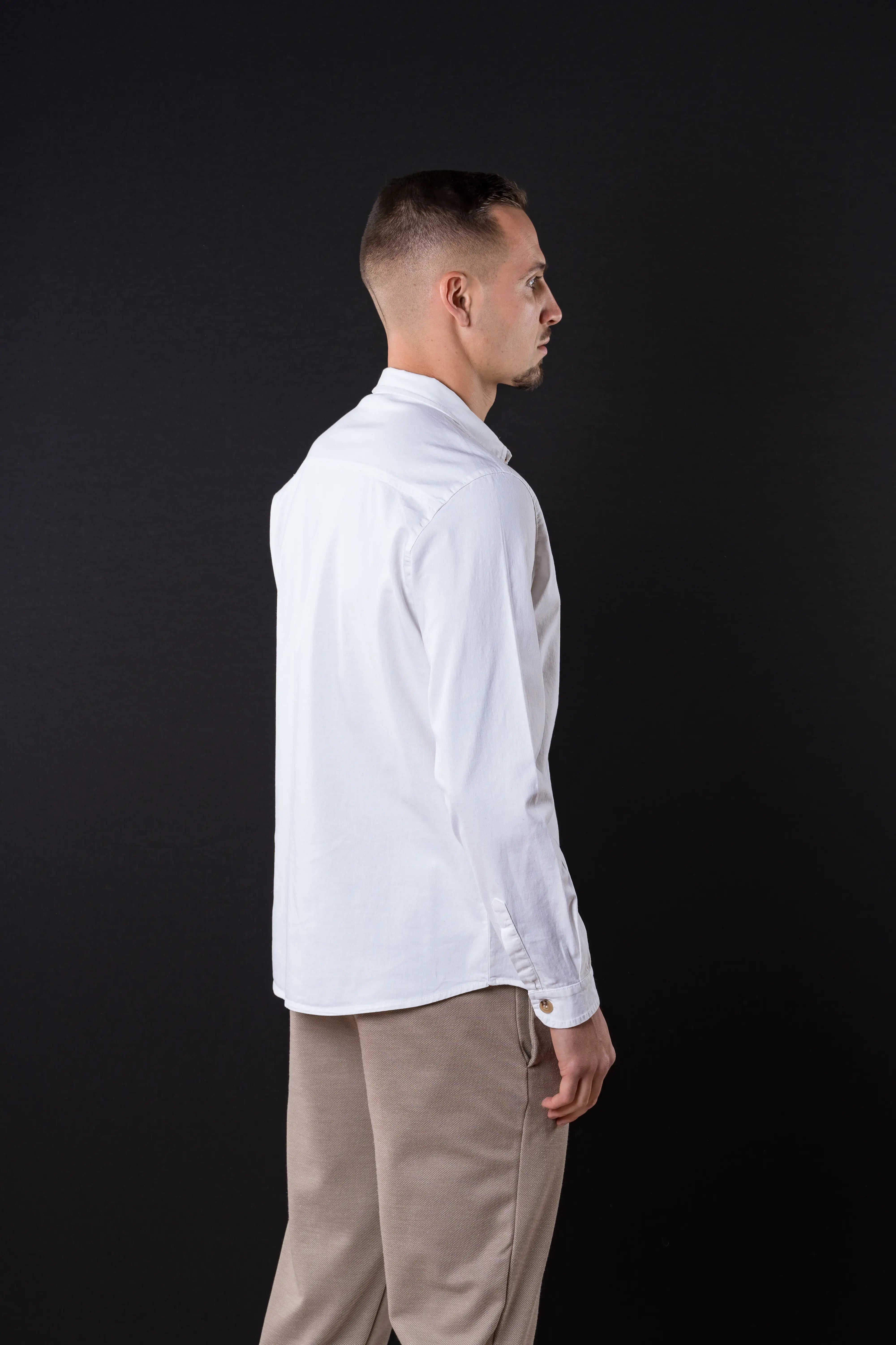 Chemise en lin et coton - Blanc