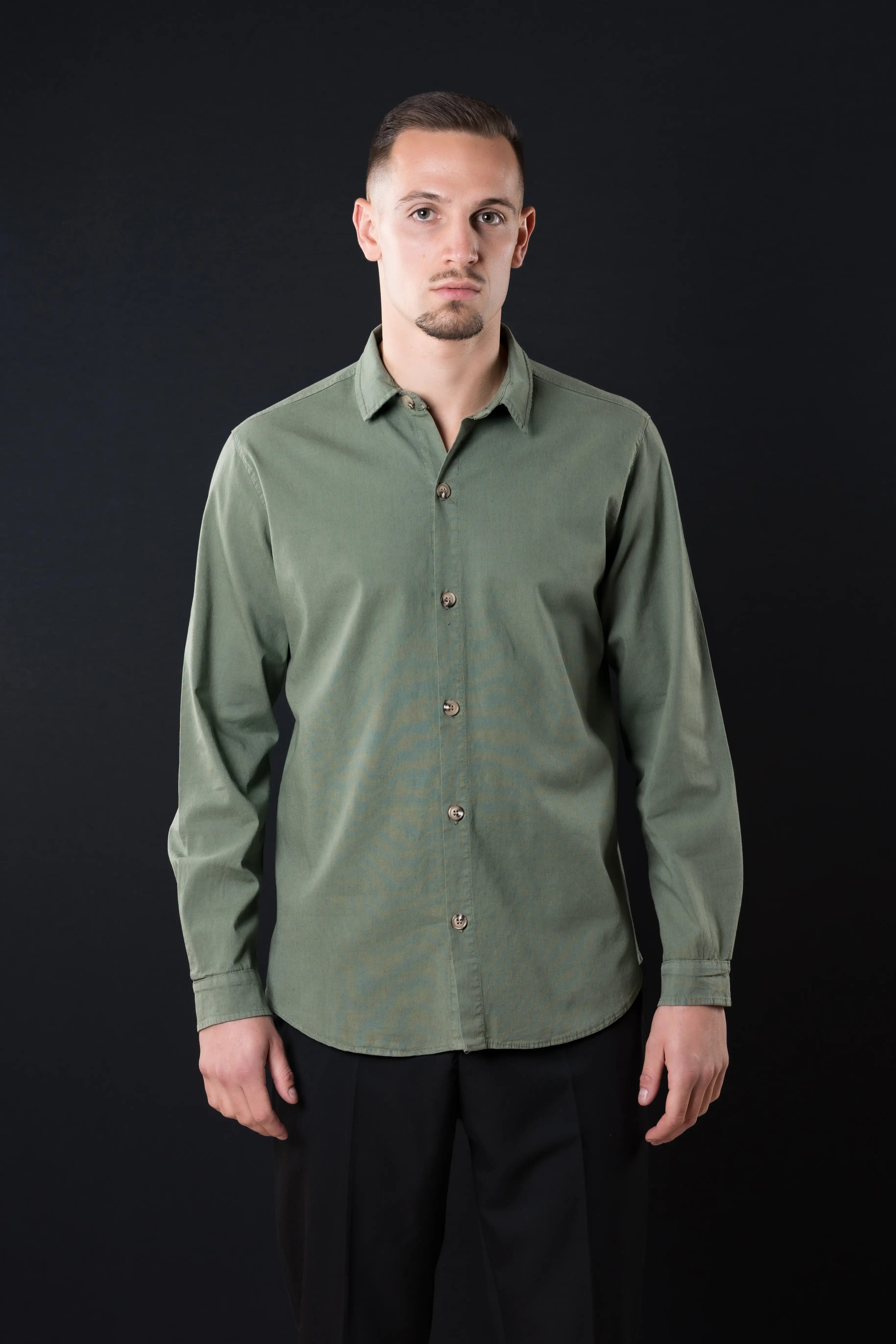 Chemise en lin et coton - Vert Clair