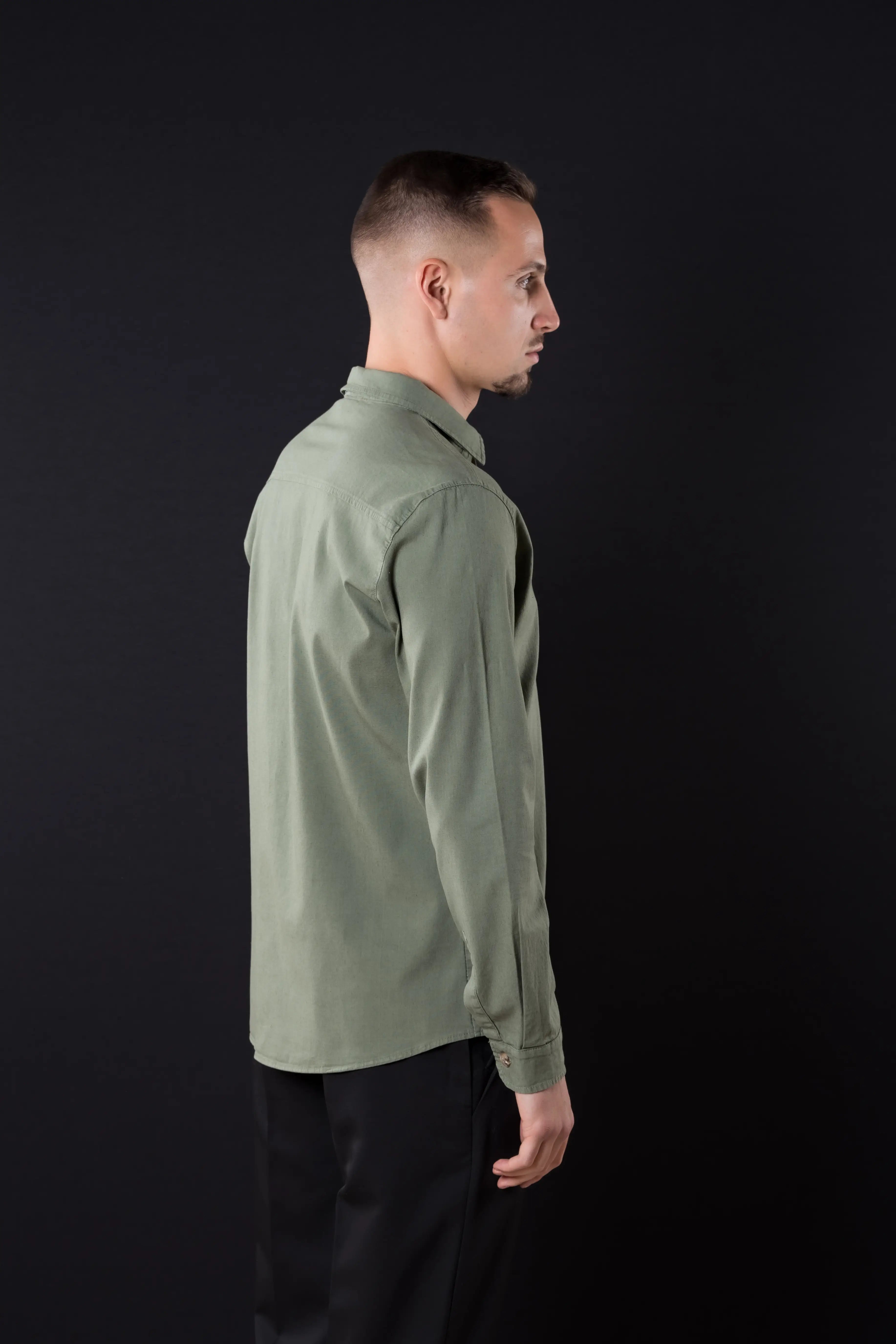 Chemise en lin et coton - Vert Clair