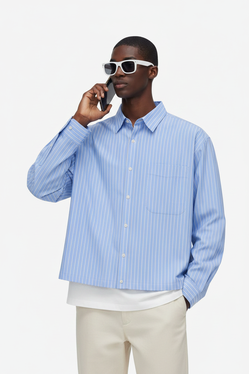 Chemise oversize croped