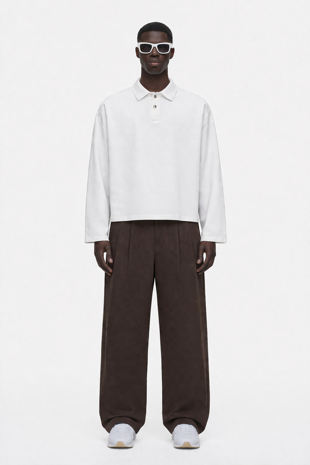 Polo manche longue  crop