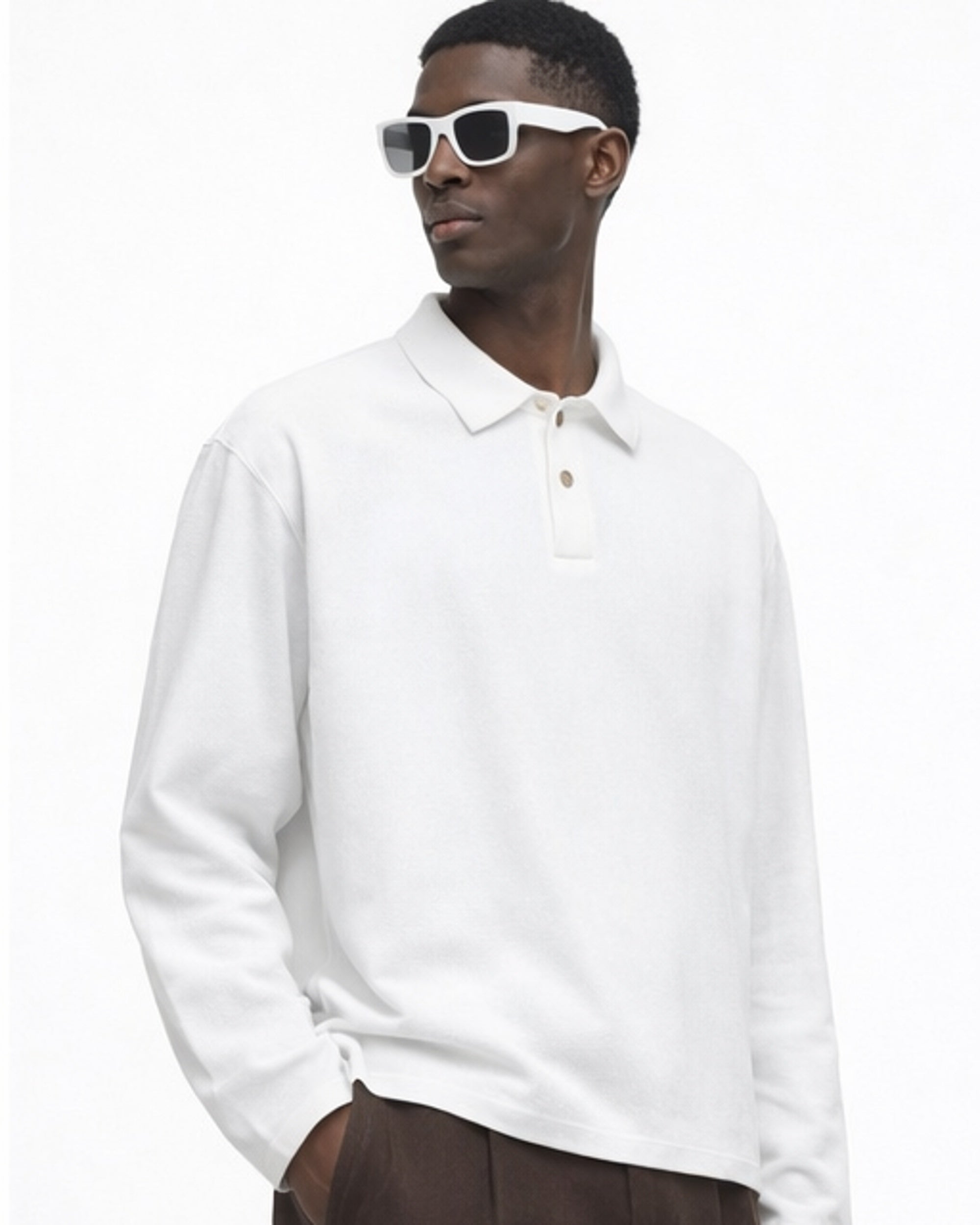 Polo manche longue  crop